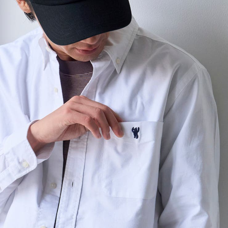 ベア刺繍 ベーシックハイカウントオックスフォード ボタンダウンシャツ | coen【men】 | 詳細画像6 