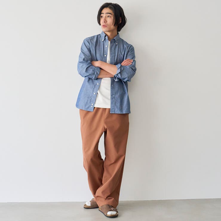 ワンポイントベア刺繍 ボタンダウンシャンブレーシャツ | coen【men】 | 詳細画像2 
