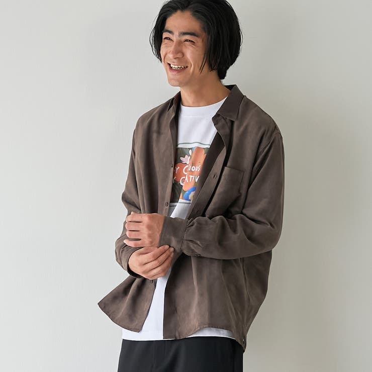 DK.BROWN | スウェードライクシャツ | coen【men】