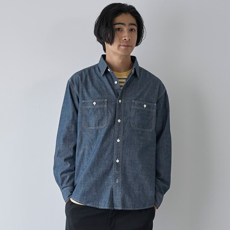 ベーシックシャンブレーワークシャツ | coen【men】 | 詳細画像5 