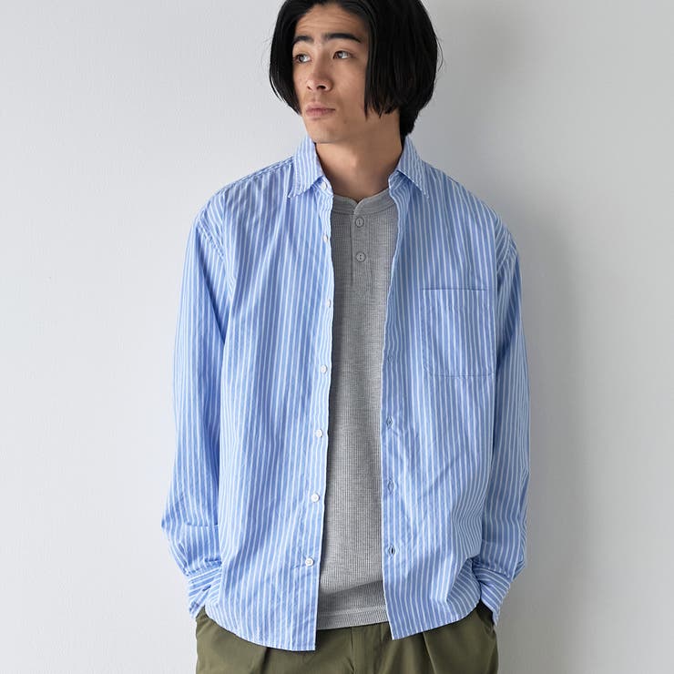 ベーシックストライプコットンシャツ | coen【men】 | 詳細画像1 
