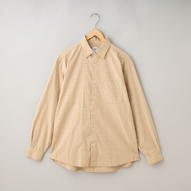 BEIGE | 小柄チェックコットン長袖シャツ | coen【men】