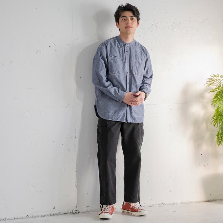 バンドカラーワークシャツジャケット[品番：COEW0001258]｜coen  OUTLET（コーエンアウトレット）のメンズファッション通販｜SHOPLIST（ショップリスト）