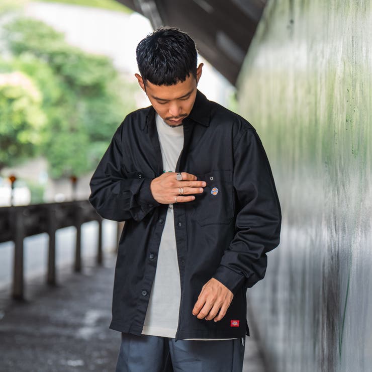 BLACK】Dickies(ディッキーズ)100th別注ワークシャツ(セットアップ対応