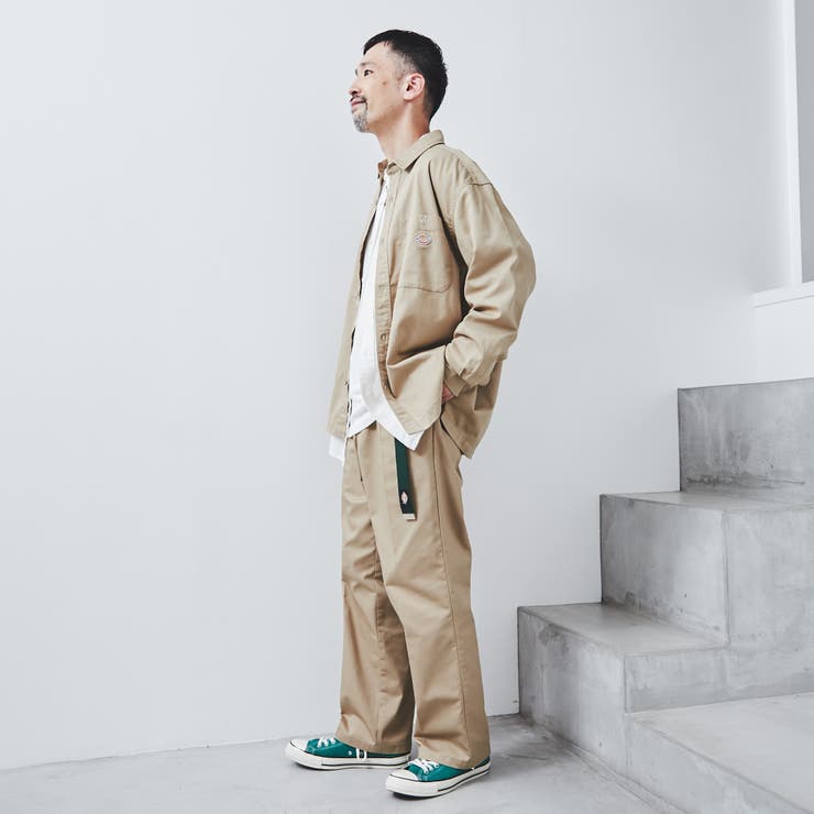 BEIGE】Dickies(ディッキーズ)100th別注ワークシャツ(セットアップ対応