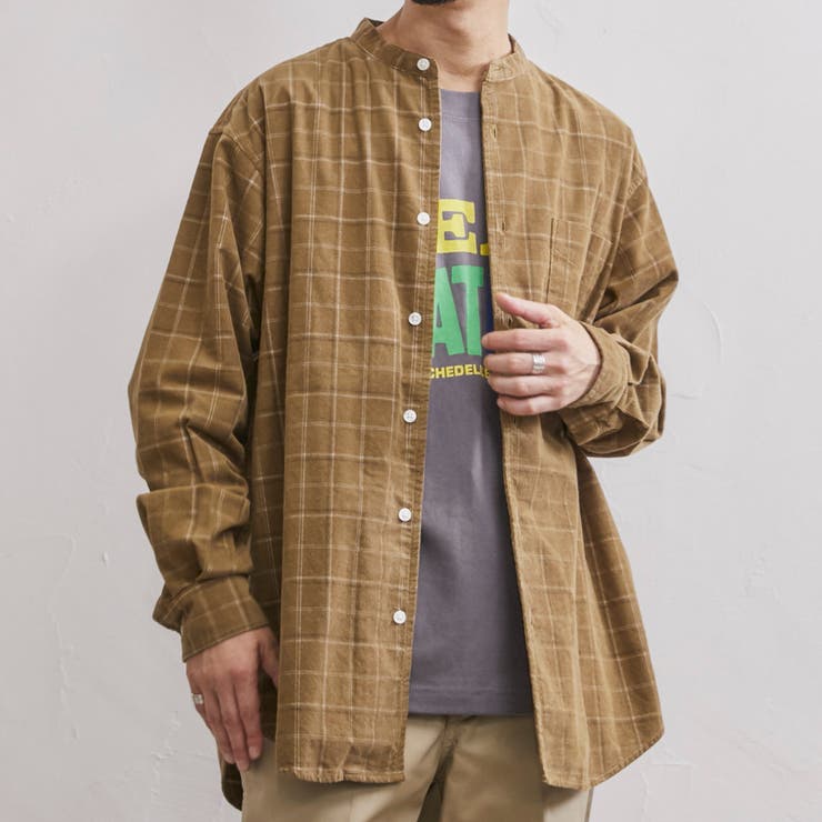 コーデュロイバンドカラーシャツ[品番：COEW0003773]｜coen【men