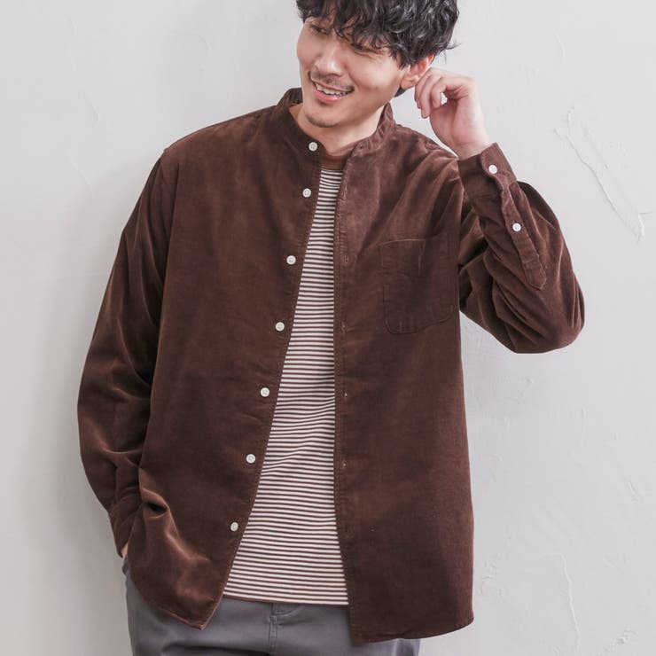 コーデュロイバンドカラーシャツ[品番：COEW0003773]｜coen【men