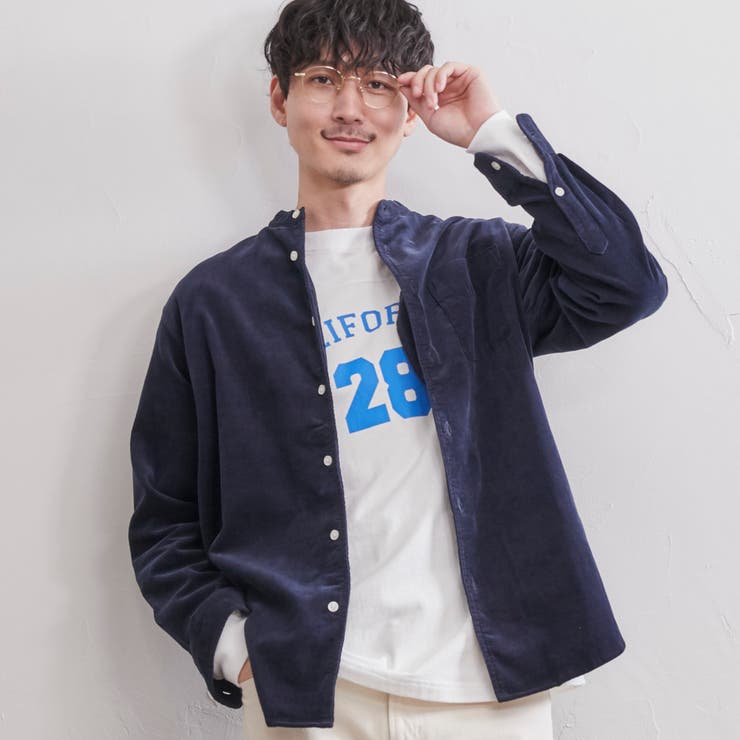 コーデュロイバンドカラーシャツ[品番：COEW0003773]｜coen【men
