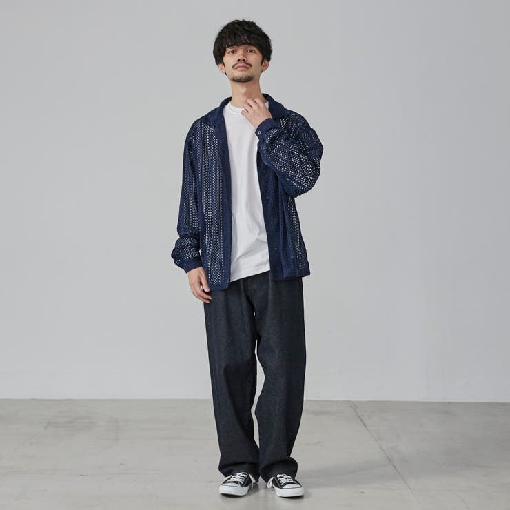 ビッグシルエットメッシュオープンカラーシャツ[品番：COEW0004789