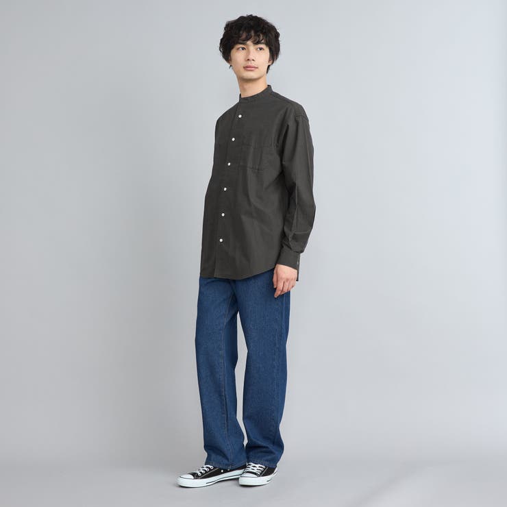 ◎売約済◎MHL　バンドカラー　コットンリネン　シャツ【Ⅰ】 MHL. エムエイチエル⁑コットンリネン バンドカラーワイドシャツ