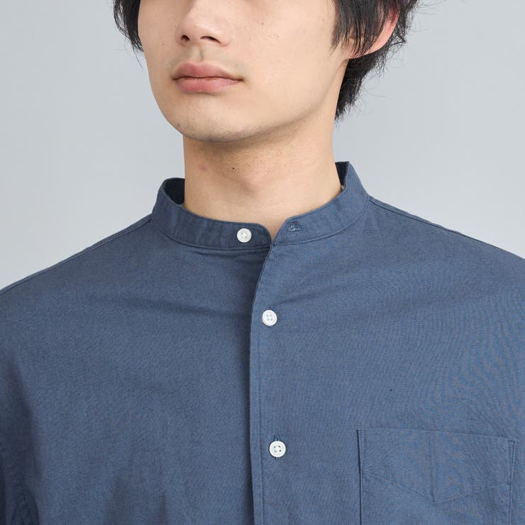 リネンミックスバンドカラーシャツ[品番：COEW0005582]｜coen