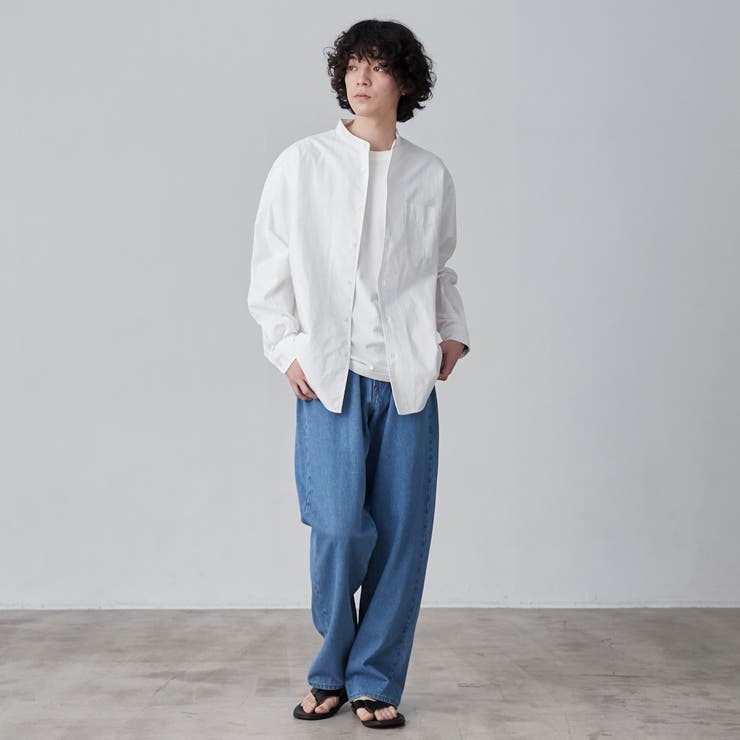 リネンミックスバンドカラーシャツ[品番：COEW0005582]｜coen