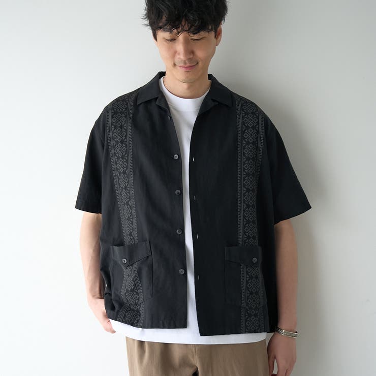 BLACK | ＜父の日ギフトにもおすすめ＞綿麻キューバシャツ【インフルエンサー紹介アイテム】 | coen【men】