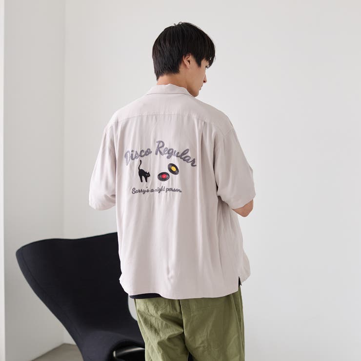 Sarry Cat刺繍レーヨンシャツ（ナチュラル） | coen【men】 | 詳細画像5 