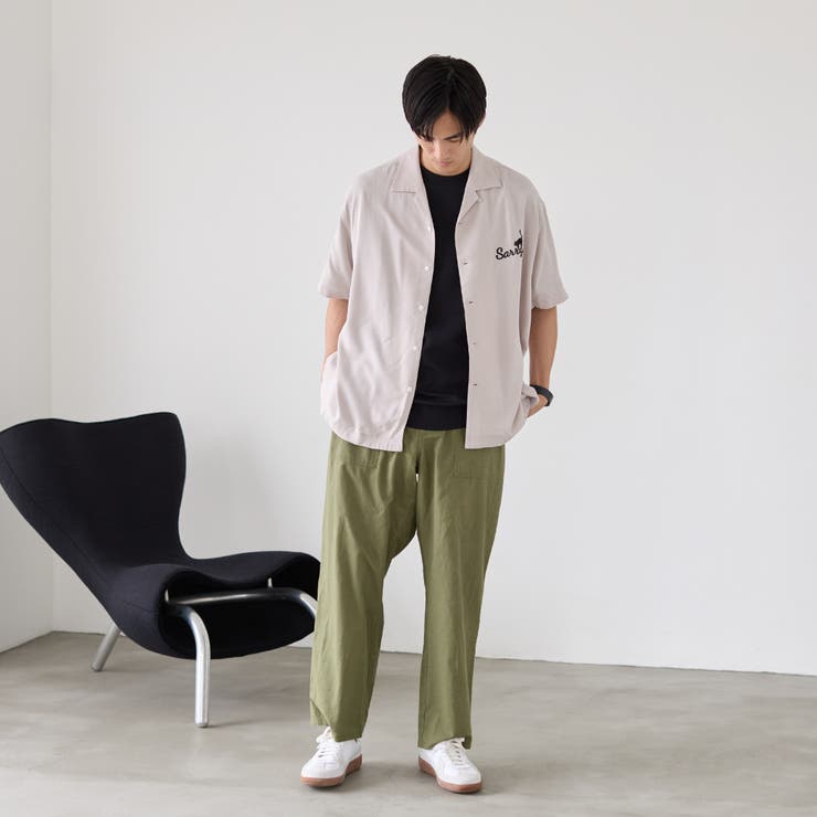 Sarry Cat刺繍レーヨンシャツ（ナチュラル） | coen【men】 | 詳細画像6 