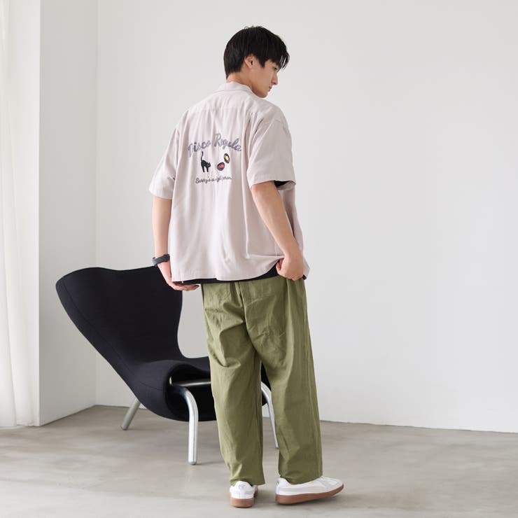 Sarry Cat刺繍レーヨンシャツ（ナチュラル） | coen【men】 | 詳細画像8 