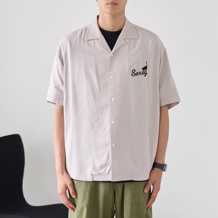 Sarry Cat刺繍レーヨンシャツ（ナチュラル） | coen【men】 | 詳細画像9 