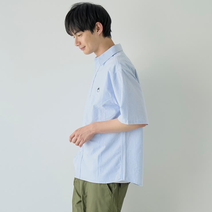 〈父の日ギフトにもおすすめ〉アニマル刺繍オックスストライプシャツ | coen【men】 | 詳細画像10 