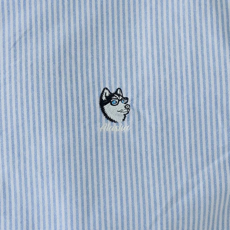 〈父の日ギフトにもおすすめ〉アニマル刺繍オックスストライプシャツ | coen【men】 | 詳細画像12 