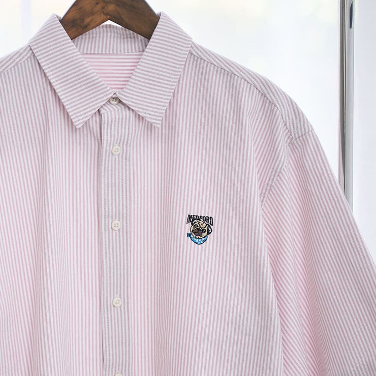 LT.PINK | 〈父の日ギフトにもおすすめ〉アニマル刺繍オックスストライプシャツ | coen【men】