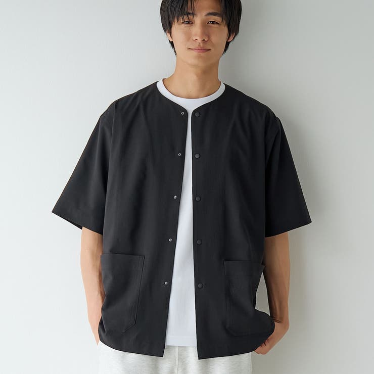 BLACK | 【ストレッチ・吸水速乾・通気性】SOTA（Ｒ）リラックス半袖シャツ | coen【men】