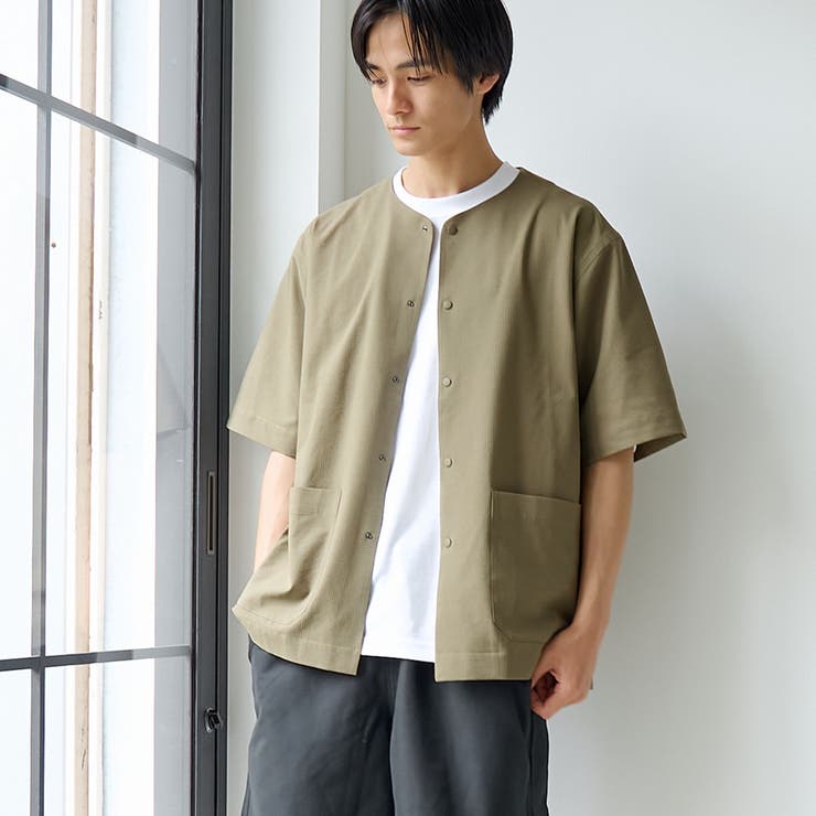 OLIVE | 【ストレッチ・吸水速乾・通気性】SOTA（Ｒ）リラックス半袖シャツ | coen【men】