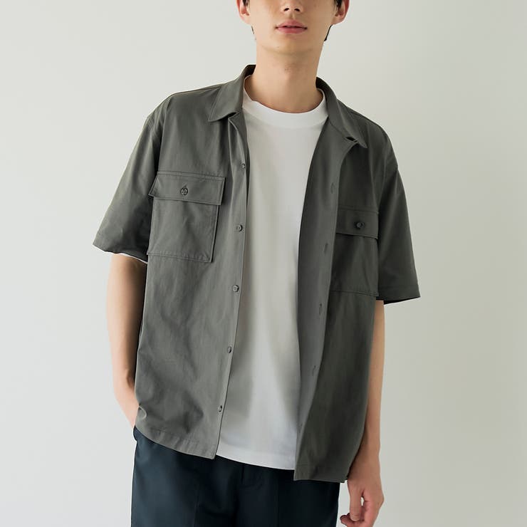 DK.GRAY | 【2WAYストレッチ・接触冷感・UVカット】マルチファンクション半袖シャツ | coen【men】
