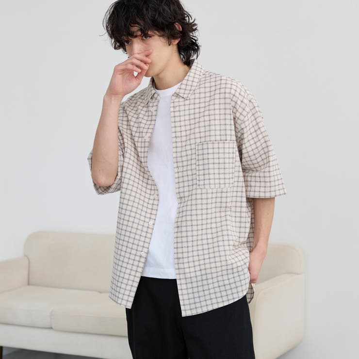 OFF WHITE | コットンシアーチェックシャツ | coen【men】