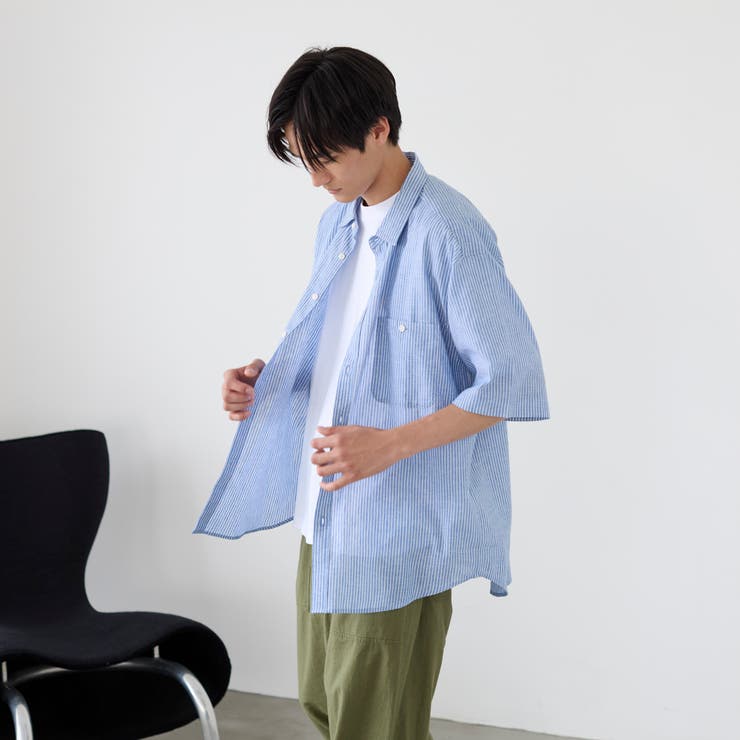 リネンコットンショートスリーブシャツ | coen【men】 | 詳細画像14 