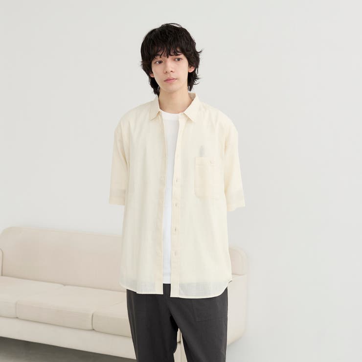 リネンコットンショートスリーブシャツ | coen【men】 | 詳細画像16 