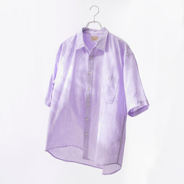PURPLE | リネンコットンショートスリーブシャツ | coen【men】