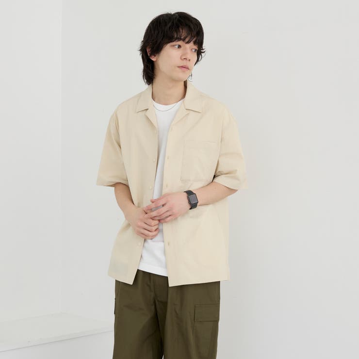 エンボス加工ビンテージライクオープンカラーシャツ ー吸水速乾ー | coen【men】 | 詳細画像10 