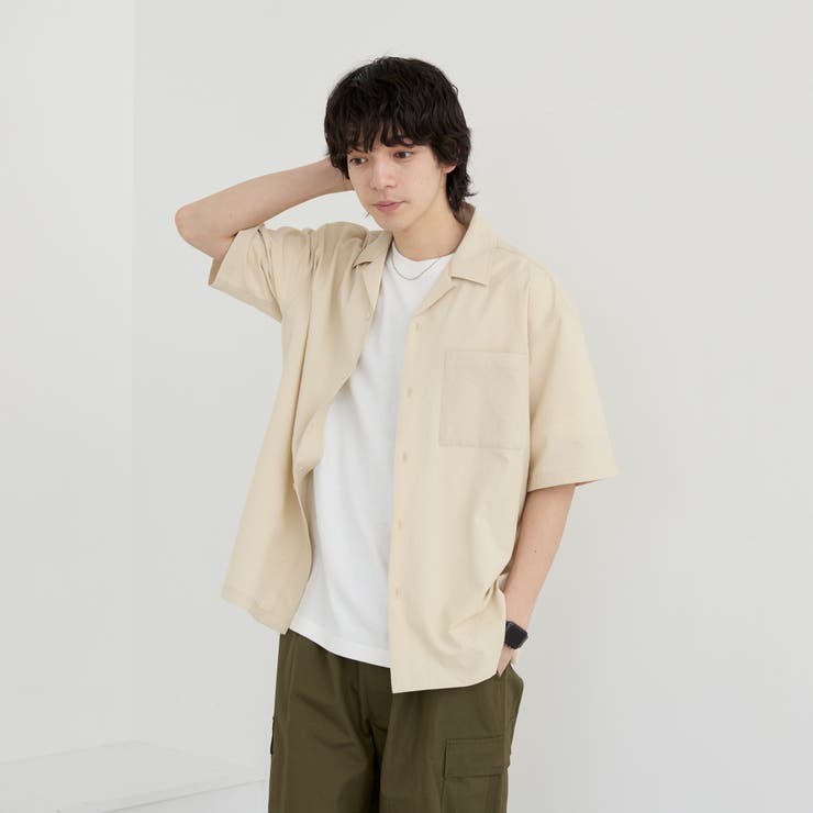 エンボス加工ビンテージライクオープンカラーシャツ ー吸水速乾ー | coen【men】 | 詳細画像12 