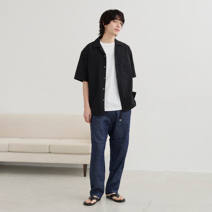 エンボス加工ビンテージライクオープンカラーシャツ ー吸水速乾ー | coen【men】 | 詳細画像19 