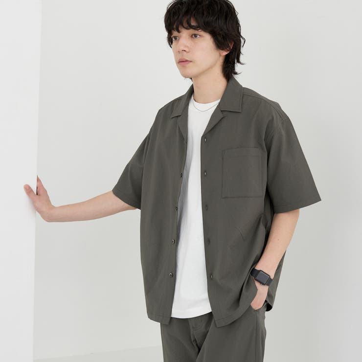 エンボス加工ビンテージライクオープンカラーシャツ ー吸水速乾ー | coen【men】 | 詳細画像20 