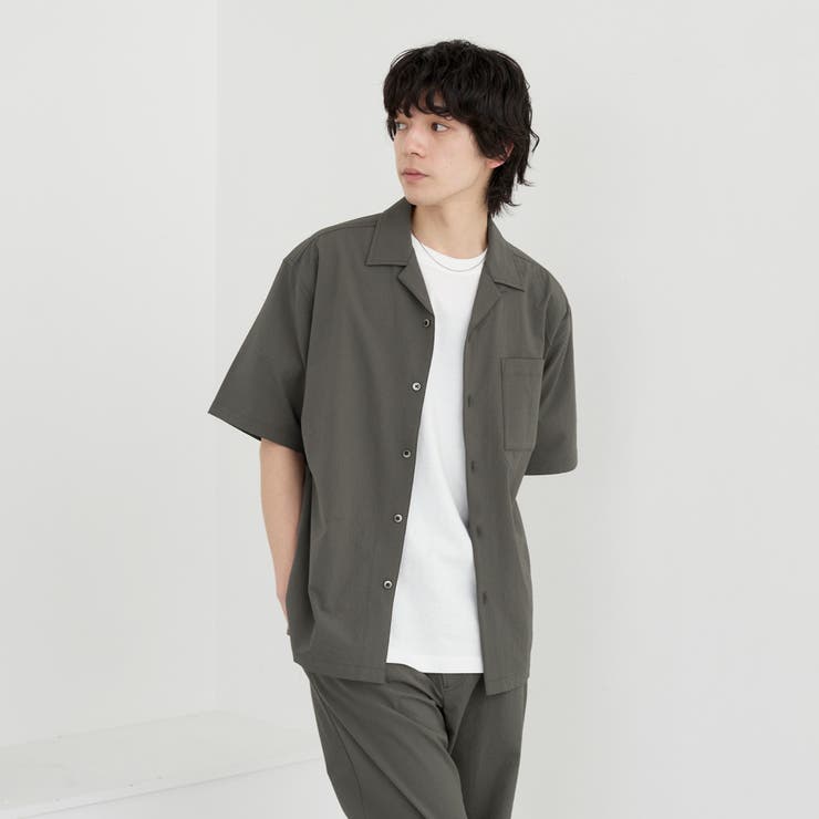 エンボス加工ビンテージライクオープンカラーシャツ ー吸水速乾ー | coen【men】 | 詳細画像22 