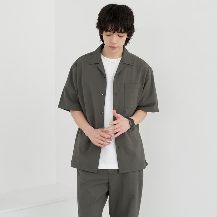 エンボス加工ビンテージライクオープンカラーシャツ ー吸水速乾ー | coen【men】 | 詳細画像24 