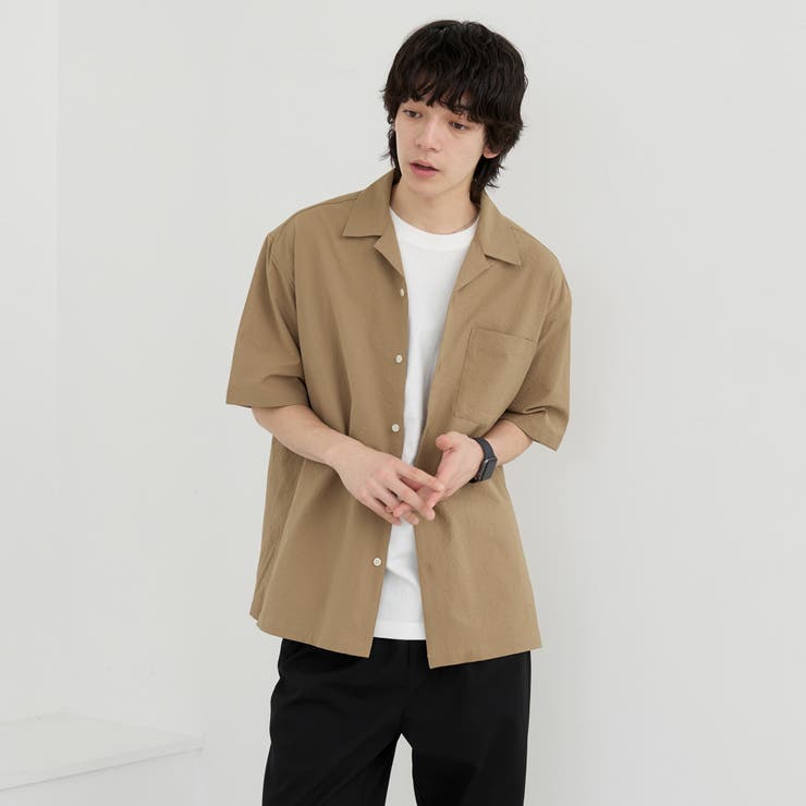 エンボス加工ビンテージライクオープンカラーシャツ ー吸水速乾ー | coen【men】 | 詳細画像30 