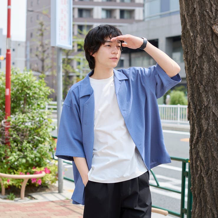 リネンライクオープンカラーシャツ | coen【men】 | 詳細画像8 