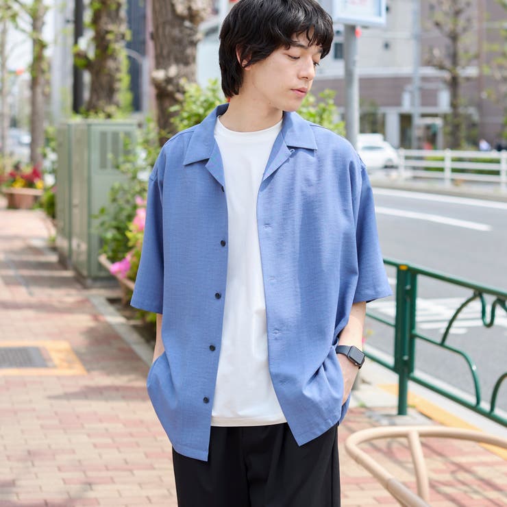 COBALT | リネンライクオープンカラーシャツ | coen【men】