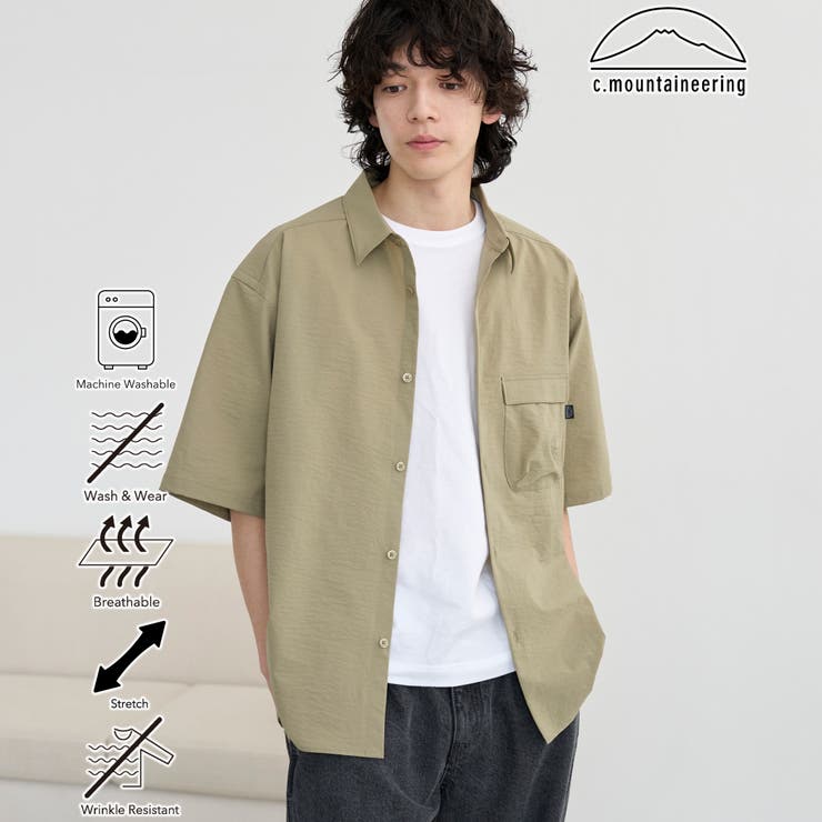 BEIGE | 【C.Mt】AIRCOメッシュストレッチシャツ 通気性/防しわ機能付き | coen【men】