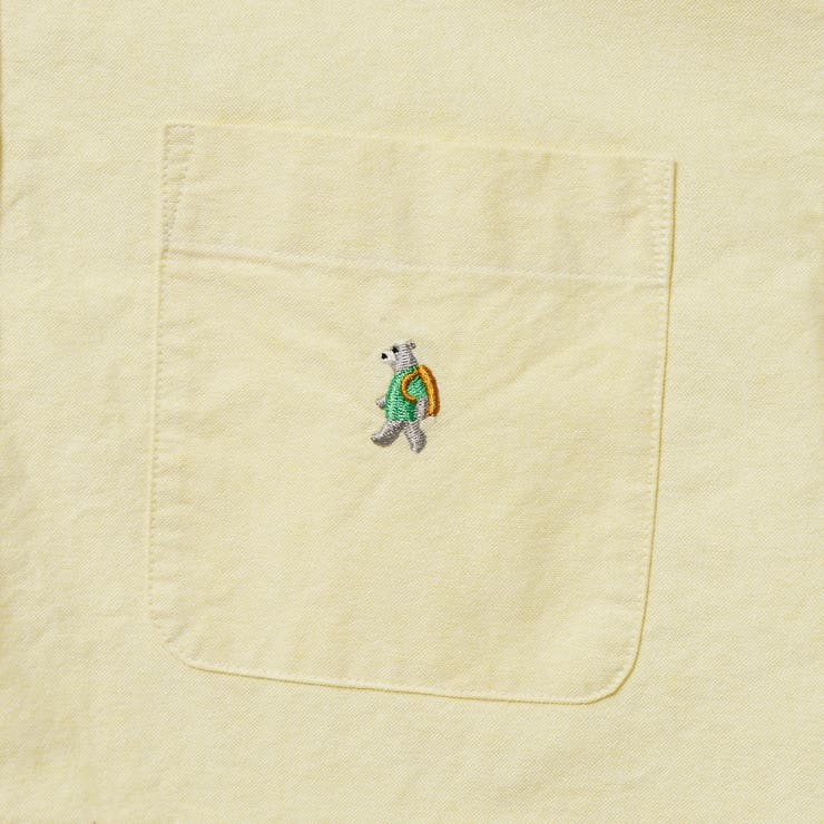 ワンポイントベア刺繍オックスショートスリーブシャツ（WEB限定