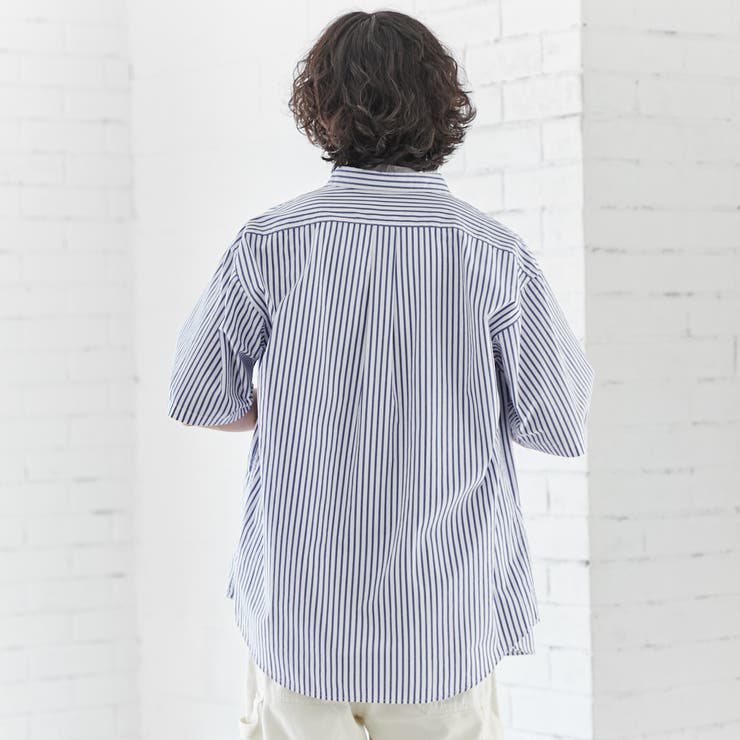 ブロードストライプレギュラーカラーショートスリーブシャツ | coen【men】 | 詳細画像17 