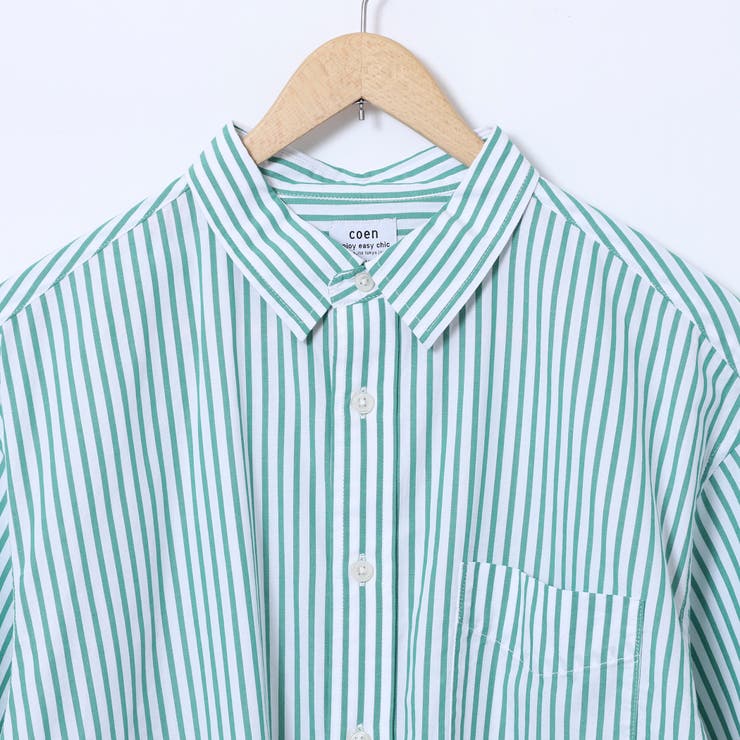 ブロードストライプレギュラーカラーショートスリーブシャツ | coen【men】 | 詳細画像20 