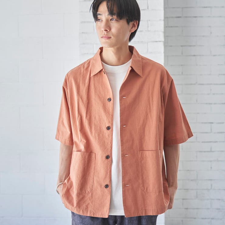 リネンミックスショートスリーブシャツジャケット[品番：COEW0004413