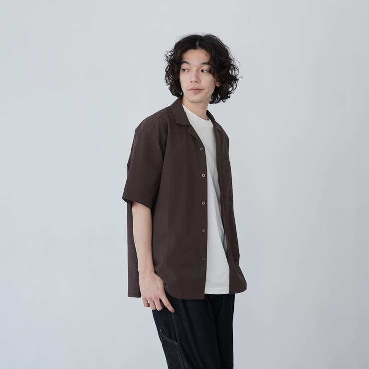 注目ショップ COOL&DRYエンボスオープンカラーシャツ(WEB限定カラー)[品番 服&ファッション小物