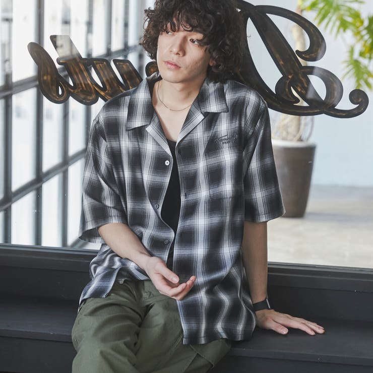 BLACK | TOWNCRAFT（タウンクラフト）別注オンブレチェックショートスリーブシャツ | coen【men】