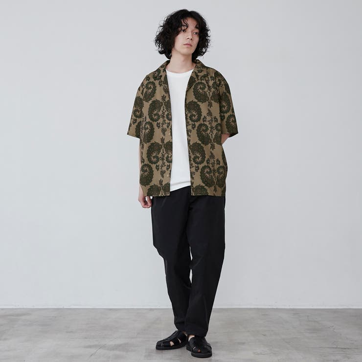 極美品　現行　KENZO Chiku-Rin Camo シャツ　リネン　L リネンライクプリントオープンカラーシャツ[品番：COEW0005867]｜coen
