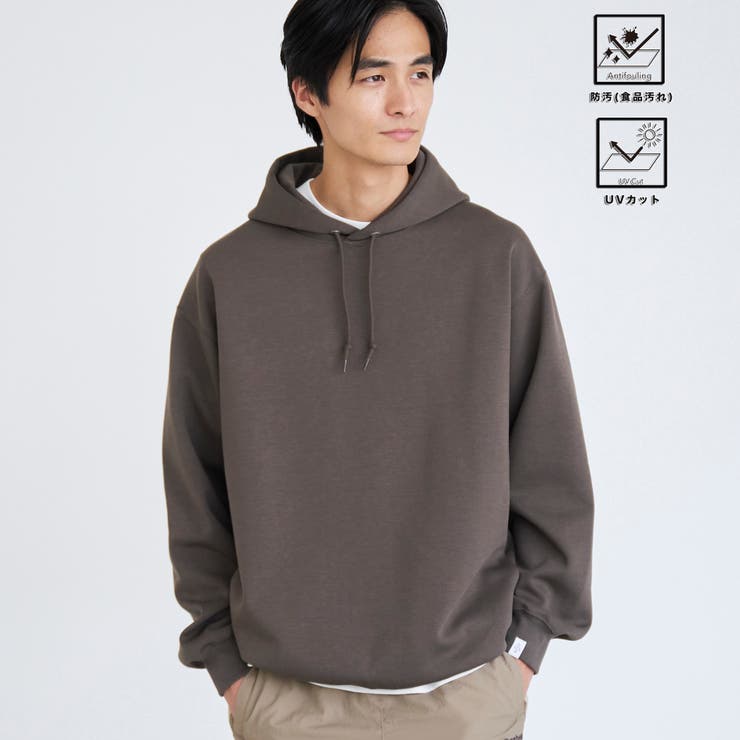 DK.GRAY | クリーンプラススウェットプルオーバーパーカー【防汚（食品汚れ）、UVカット】 | coen【men】