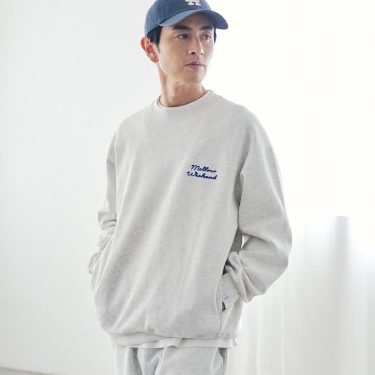LT.GRAY | クリーンプラスロゴクルースウェット【防汚（食品汚れ）、UVカット】 | coen【men】